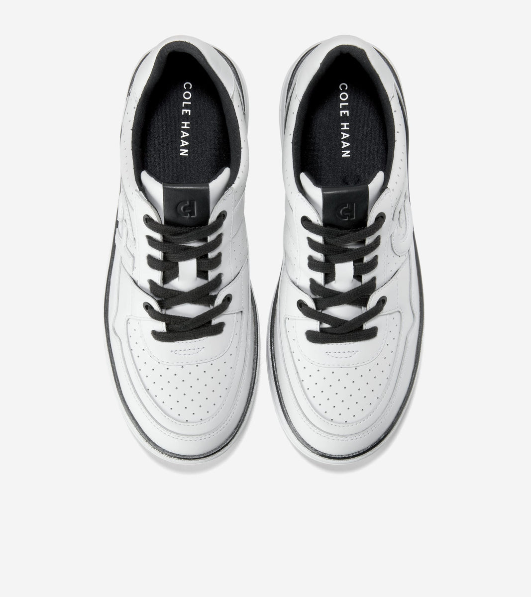 W32839:WHITE PERF LEATHER/BLACK/WHITE