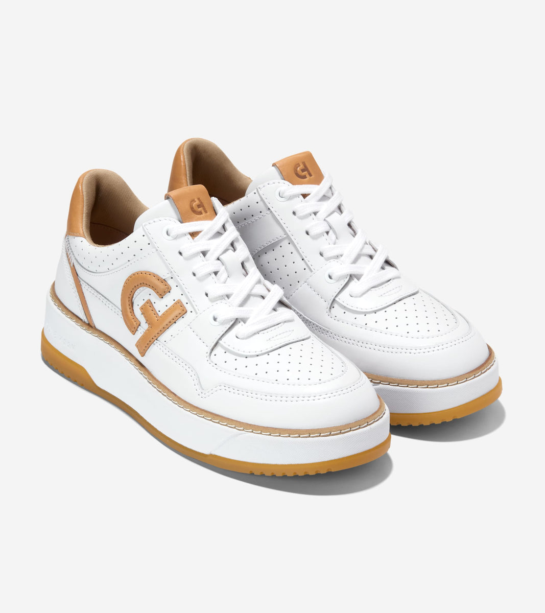 W33199:WHITE PERF LEATHER/BISCUIT/WHITE