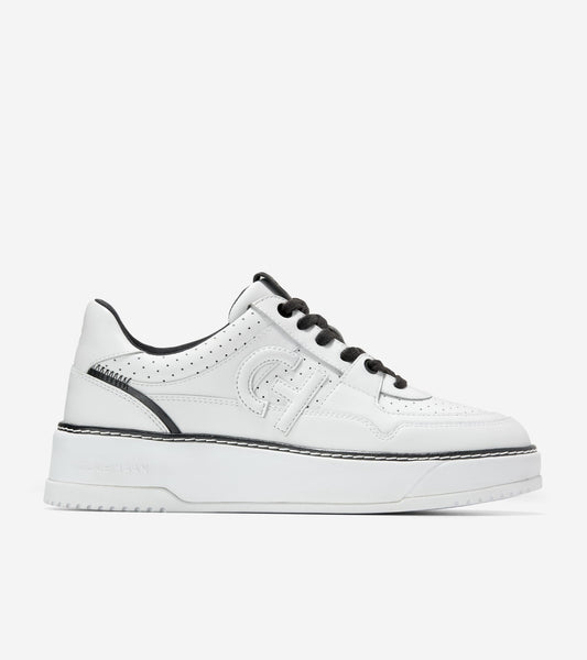 W32839:WHITE PERF LEATHER/BLACK/WHITE